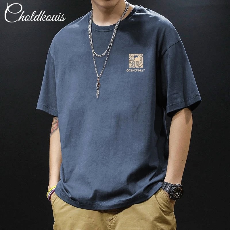 Foreign Trade Blue T-Shirt in Casual Streetwear Style Review: A 200 g Cotton Crewneck Tested
