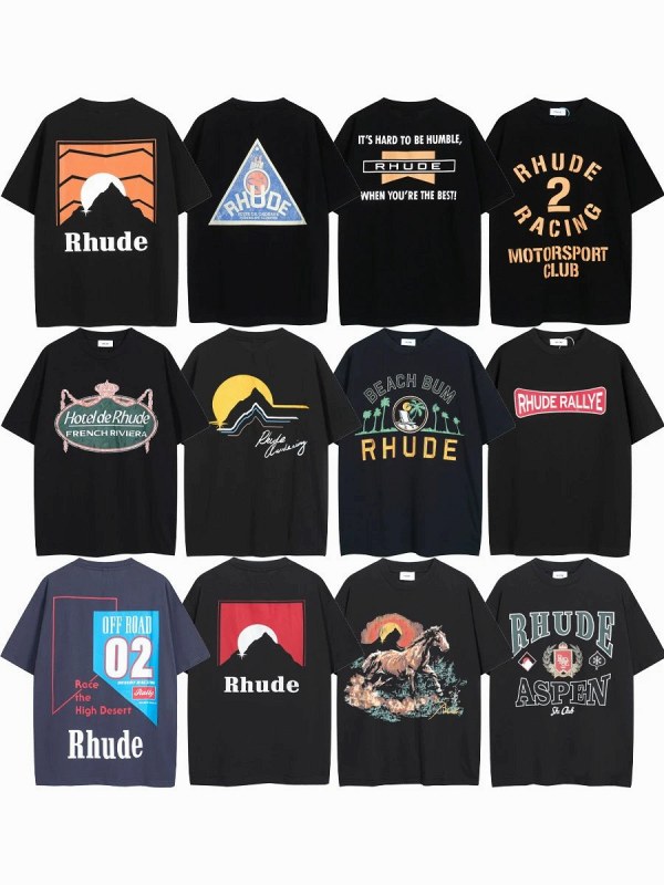 Rhude "Dark" Series T-Shirt Collection Review: Boxy Cotton Print Tees, Sized Down