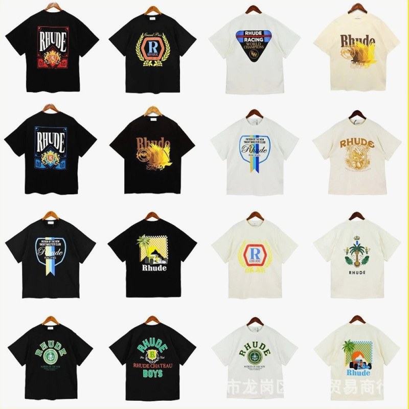 Rhude Trendy T-Shirts with Various Printed Designs Review: 240g Cotton, Loose Cut, Tested