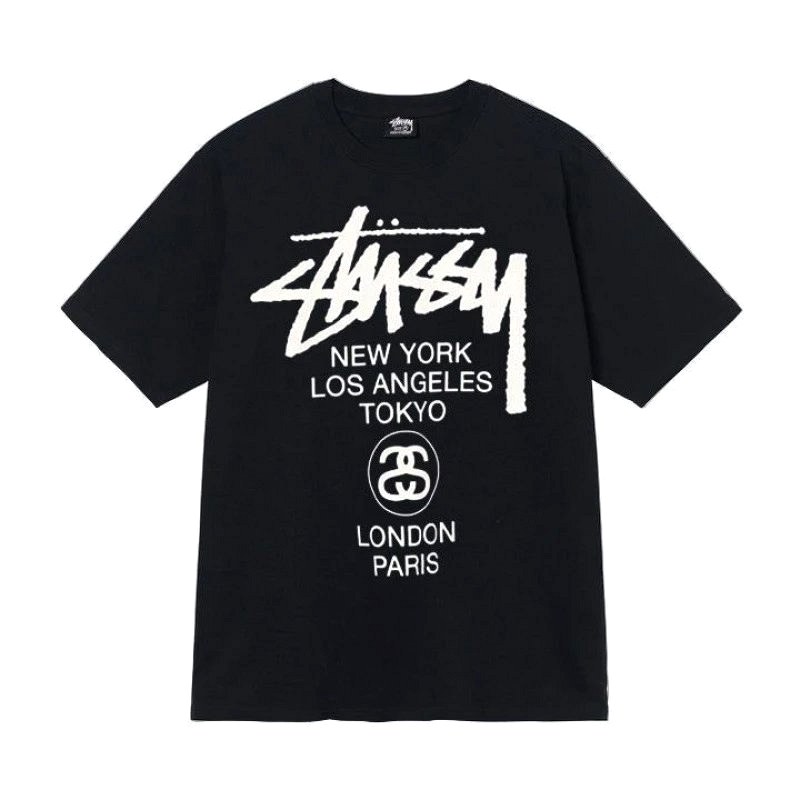 Stussy Letter-Print Black T-Shirt Review: 250–300 gsm Cotton, Relaxed Cut